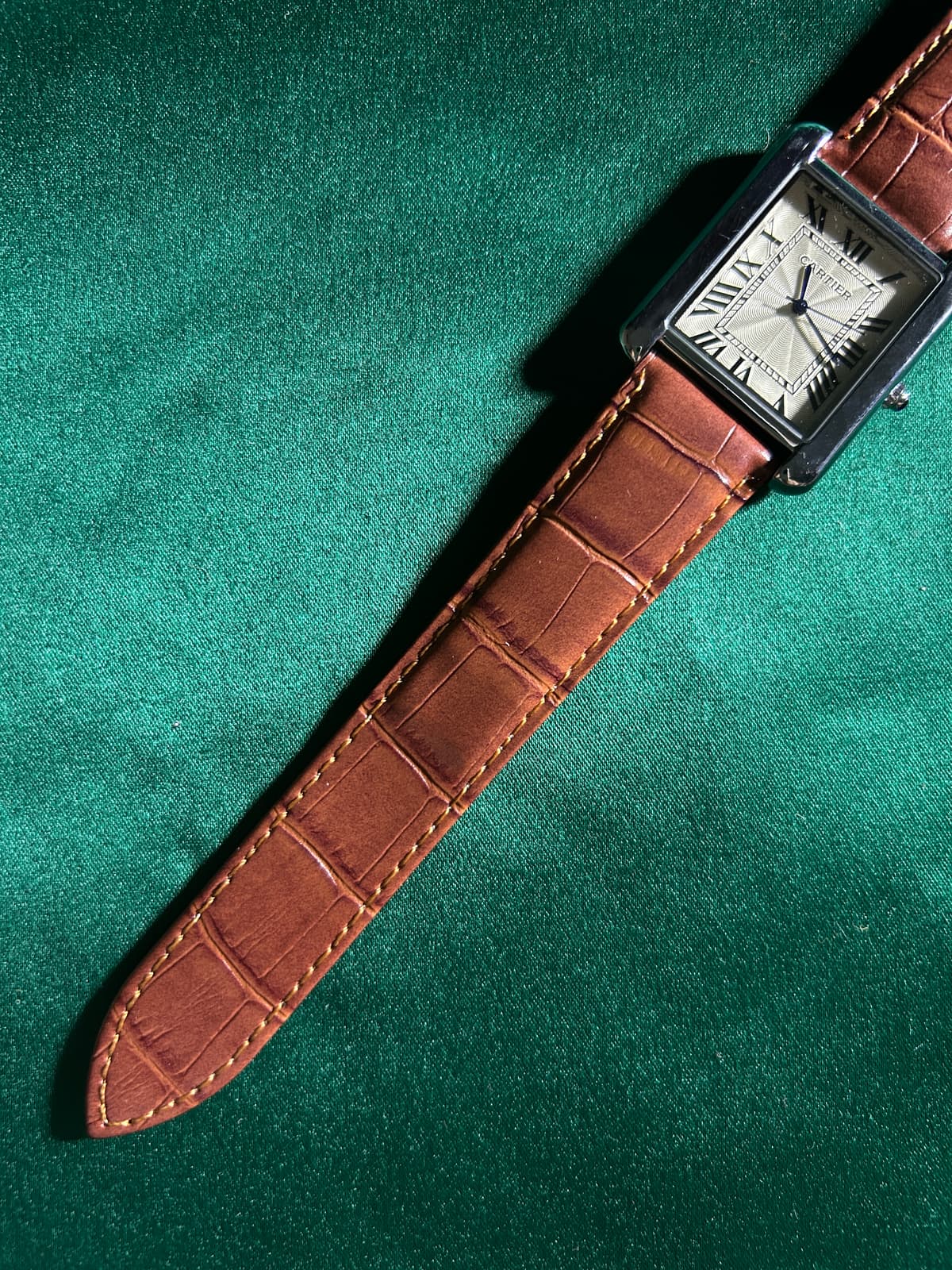Cartier Tank brown leather 4
