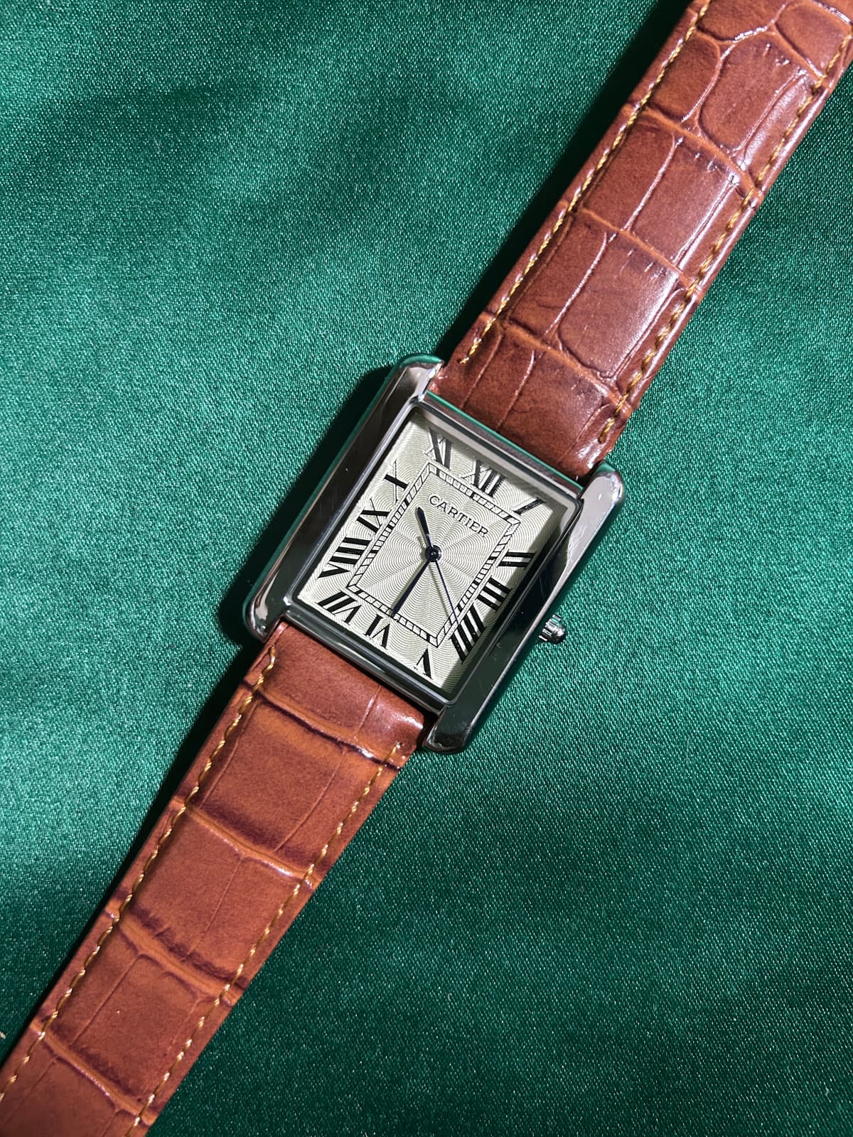 Cartier Tank brown leather 3