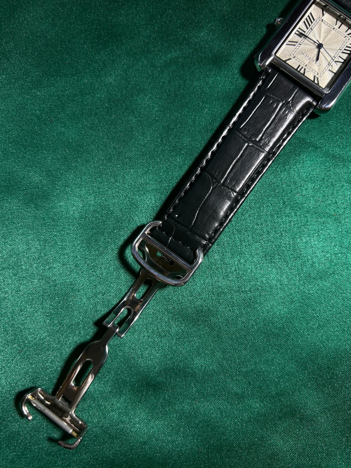 Cartier Tank Black Leather 2