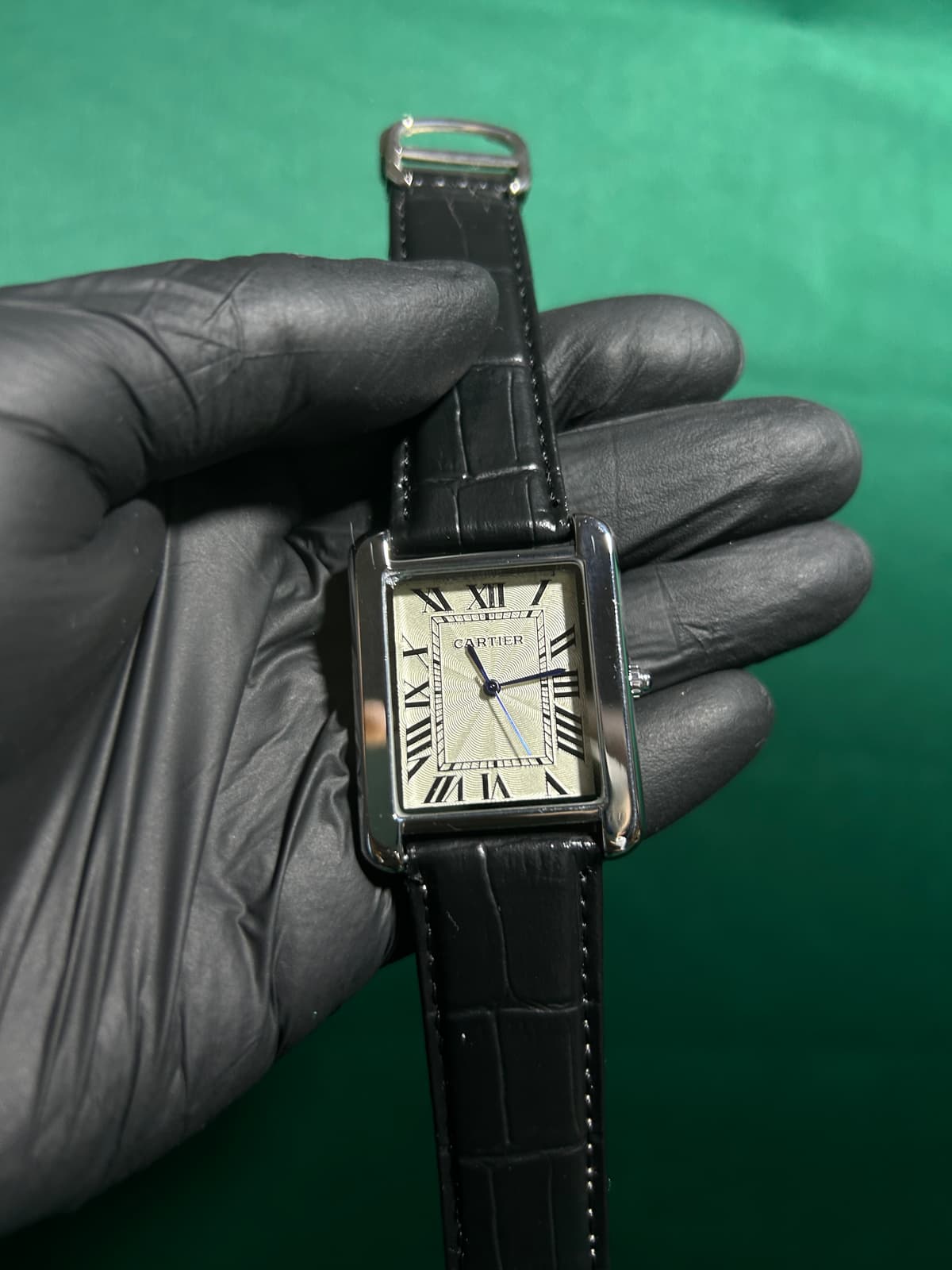 Cartier Tank Black Leather 3