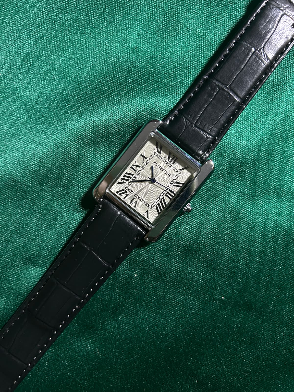 Cartier Tank Black Leather 4