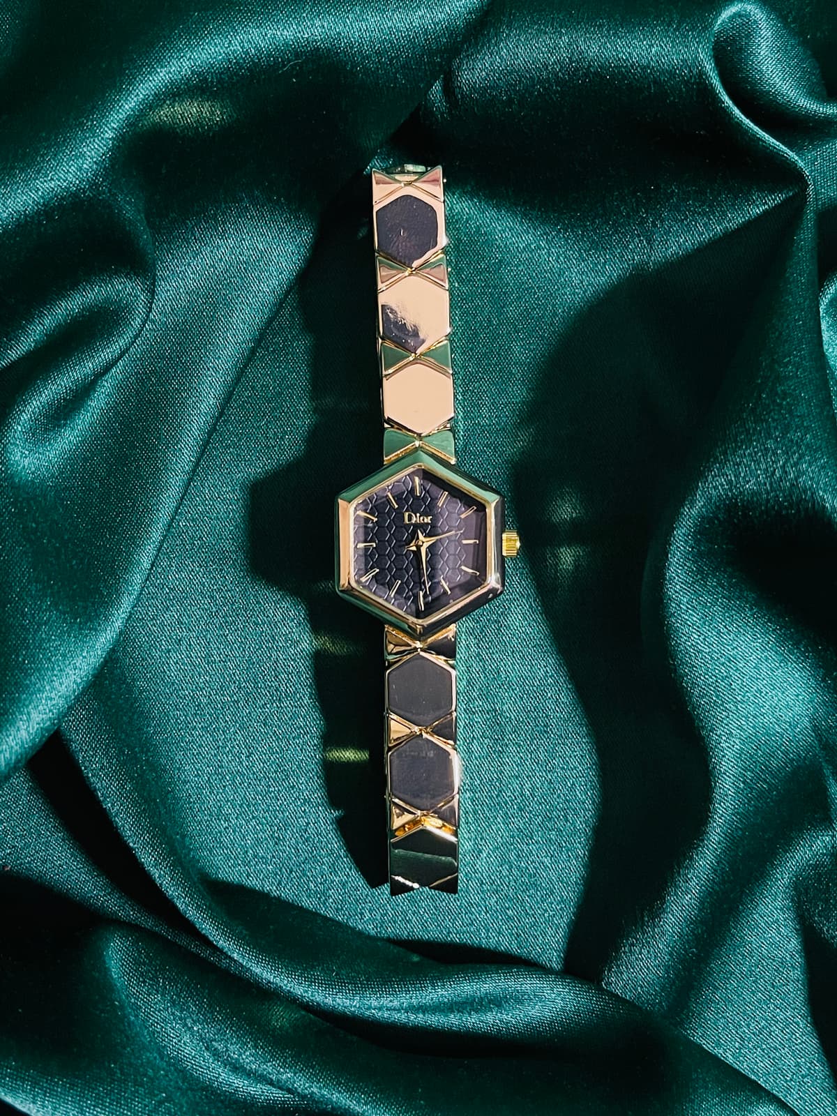 Dior Gem Dior Gold-Tone Hexagonal